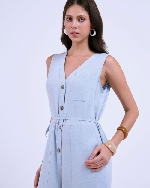 SIXDO G-Blue Woven Jumpsuit Long L